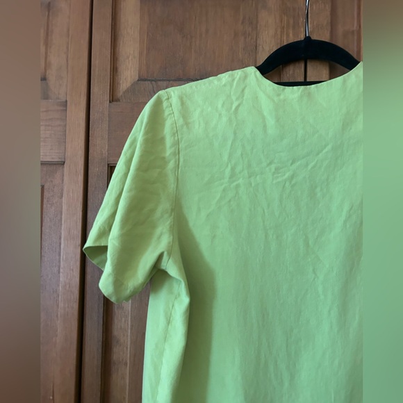 Sag Harbor Women’s Sz S Green Summery Silk Short Sleeve Button Down Blouse - Picture 12 of 16